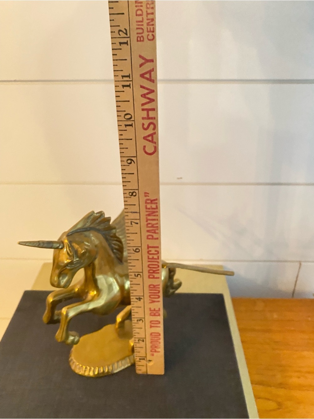 Vintage Solid Brass Winged Unicorn Pegasus Pegacorn Ethereal Mythical Creature - Picture 10 of 13